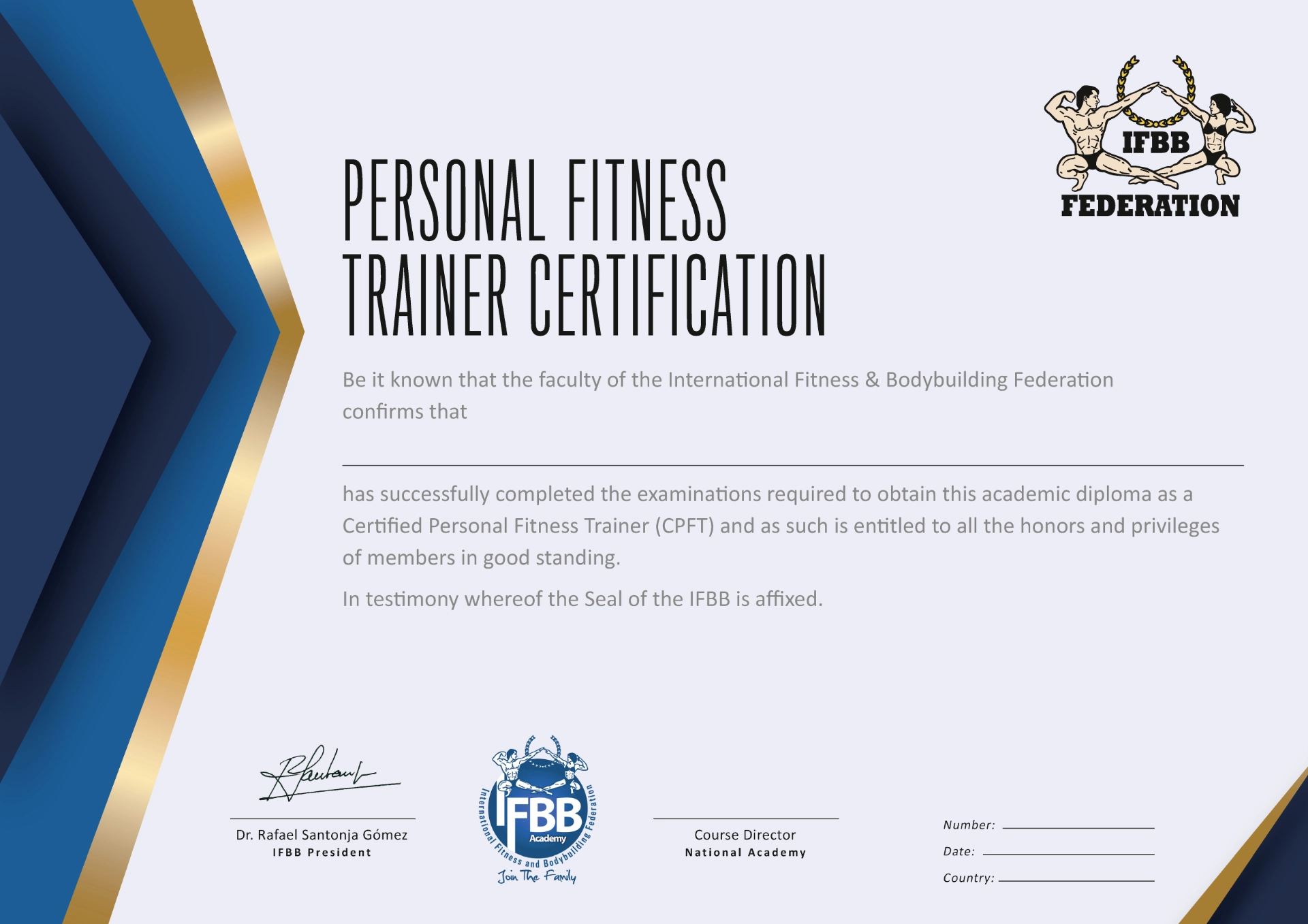 IFBB Personal Trainer certificate