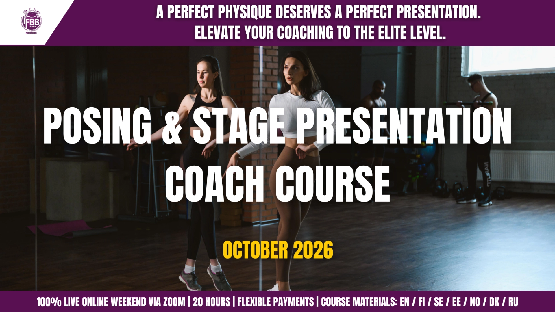IFBB Posing Coach course poster